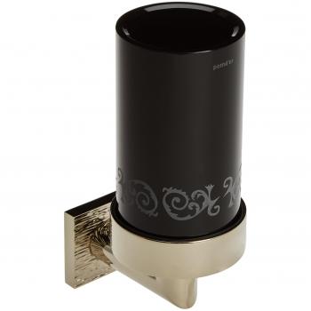 Pomdor - Portacepillos rigato pvd niquel brillo - negro deco heritage