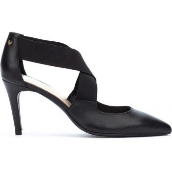 Martinelli Thelma Mujer Zapatos de Tacón Piel Negro con Tiras Elásticas Altura Tacón 8.5 cm