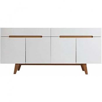 Aparador escandinavo blanco brillante y fresno 180cm Melka