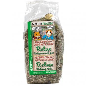 Hugro Relax Puro Relaxamento Snacks para Mordiscar - Pack Económico: 2 x 400 g, Snack para roedores, ideal para morder, con ingredientes naturales y sabor agradable