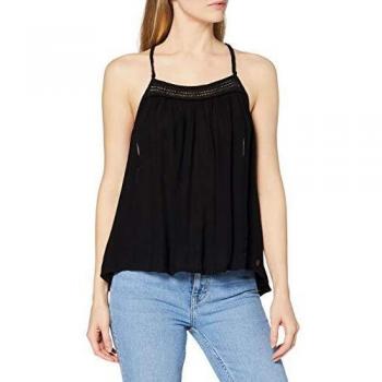 Superdry Klara Braided Cami Camiseta sin Mangas, Negro