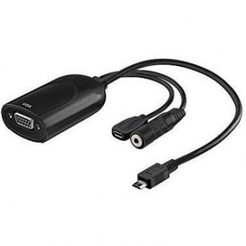 Goobay A 360 MHL+/VGA Micro-USB Negro - Adaptador para cable