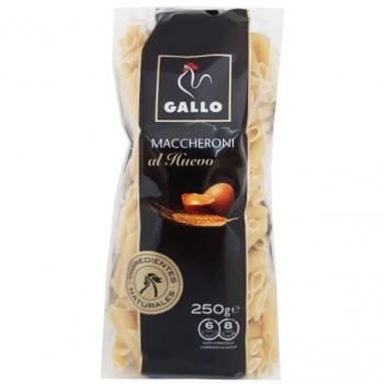 Gallo Maccheroni al Huevo Pasta Macarrones 250g