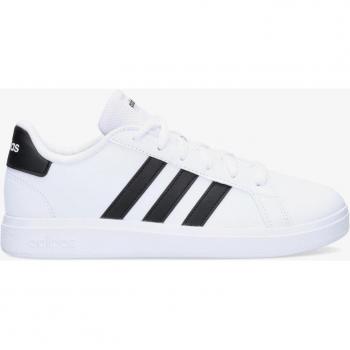 adidas Kids Grand Court Lifestyle Tennis Lace-Up Shoes, Size: UK 5.5, Colour: White/Black