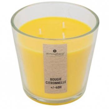 Vela de citronela Nina Ø13x12cm - Vela perfumada amarilla 500g - Atmosphera créateur d'intérieur