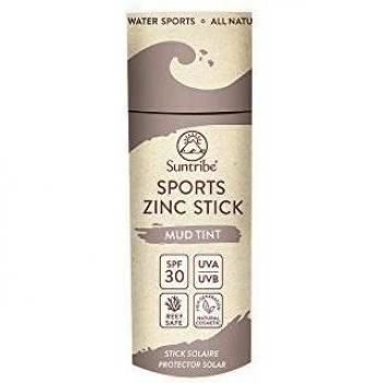 Suntribe Natural Mineral Zinc Sun Stick SPF 30 Mud Tint - Reef Safe Organic Tinted 30g