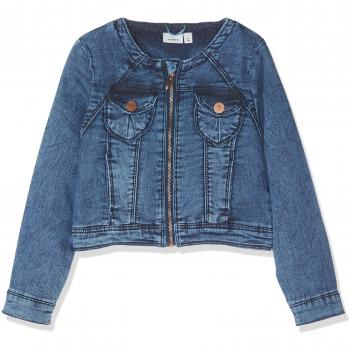 NAME IT Nitstar Esa Dark Dnm Jacket Nmt Noos, Chaqueta para Niñas, Azul