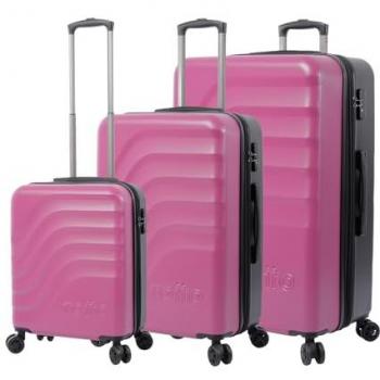 Totto Juego de Maletas Trolley Expandibles Bazy+ Morado - Sistema TSA, Forro de poliéster, Tres medidas de maletas