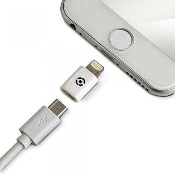 Celly ADLIGHTWH - Adaptador Desde Micro USB a Lightning de Apple, Blanco