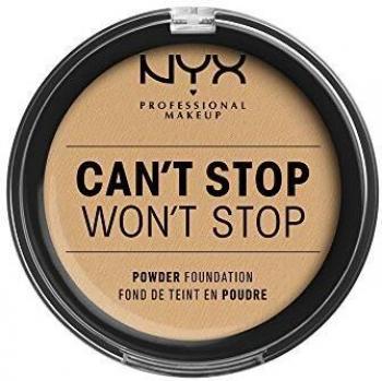 NYX Professional Makeup Polvos de sol Can't Stop Won't Stop Full Coverage Powder Foundation, Acabado mate, Control de brillos, Larga duración, Fórmula vegana, Tono: True Beige