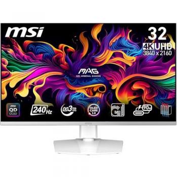 Monitor Gaming MSI MPG 321URXW QD-OLED 31.5 4K Ultra HD, 240Hz, 0.03ms, HDR400, Ajustable en Altura, Blanco