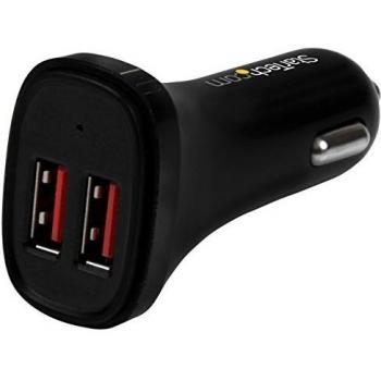 StarTech.com DualPort USB Car Charger 24W4.8A Black