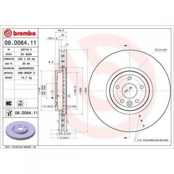 Disco de Freno Brembo Barnizado para Eje Delantero 09.D064.11