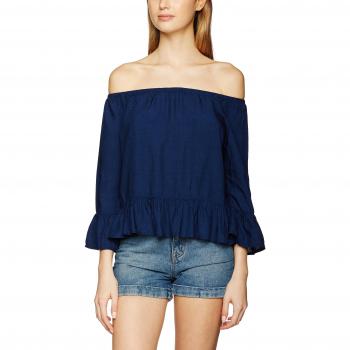 Only Onlseco Dark Blue Shoulder Dnm Top Qyt, Camiseta sin Mangas para Mujer, Azul