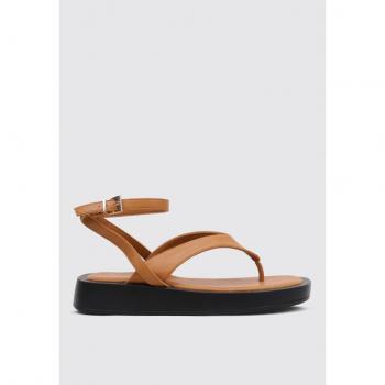 Sandalia plana Limma UZZO mujer color camel tamaño 38