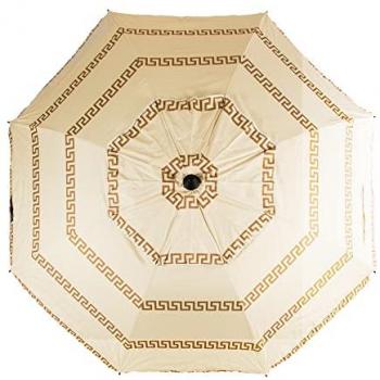 Sombrilla de Aluminio 220 cm OLIMPIA BLANCO ROTO con Espiral y Poste de Recorrido Total - Protección UV Total, 8 Varillas, Marca Crevicosta