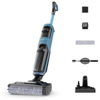 Rowenta X-Clean 2 Aspirador Lavapavimentos Inalámbrico 2 en 1 con Autolimpieza, Modos ECO/MAX, Ligero y Limpieza de Bordes, Azul Aqua