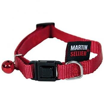 Collar para gato de nylon liso rojo Martin Sellier 20-30 cm x 10 mm