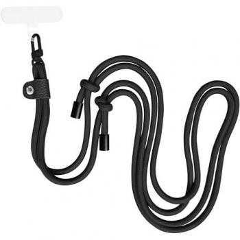 Colgante Universal Muvit For Change con Soporte Transparente y Cordón Doble Color Negro