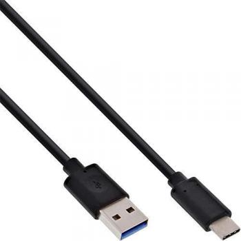 InLine Cable USB 3.1 35714 tipo C macho a conector A macho, negro, 1,5 m