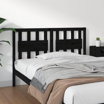 Cabecero para cama madera maciza de pino negro 125,5x4x100 cm