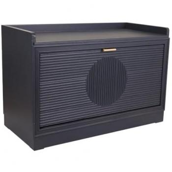 Banqueta Zapatero Art Deco de Madera Gris Oscuro 80x38x53 cm sin montar