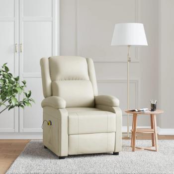 Sillón de Masaje Vidaxl Cuero Sintético Crema