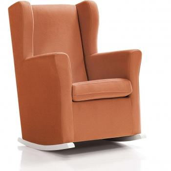 Sillón de lactancia SOGNO tapizado en tela teja Alondra