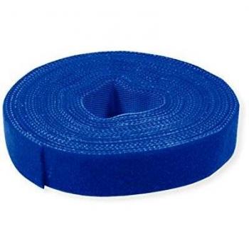 VALUE Cinta de Gancho y Bucle en Rollo, 10 mm, Azul, 25 m