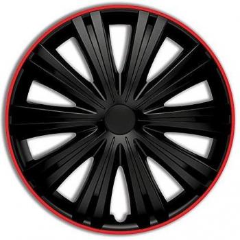 Cubre ruedas AutoStyle Giga 14 pulgadas ABS negro / rojo juego de 4