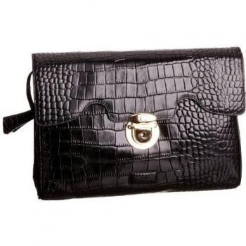 Osprey Tango Clutch Polished Croc - Bolso de mano de cuero mujer