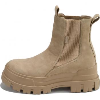 Buffalo Aspha Chelsea Mid Vegan Nubuck Women's Boots - Beige - Size 6 US (36 EU)