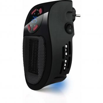 Taurus Tropicano Plug Heater Mini cerámico portátil, Ligero y Compacto, Calefactor sin Cable, termostato programable, 2 intensidades de caudal, Modo enfriamento, 500 W, Plastic, Negro