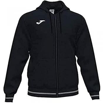 Chaqueta con capucha hombre Joma Campus III negro, características: material ligero y transpirable, diseño moderno, cremallera frontal, bolsillos laterales con cierre, ajuste en la capucha, ideal para actividades al aire libre y uso diario