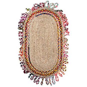 Alfombra de Entrada Marrón de Yute y Textil 70% Poliéster, 20% Algodón, 10%, 2x70x120cm - Signes Grimalt