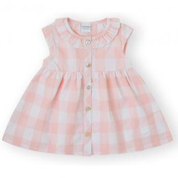 Vestido de bebé niña a cuadros en tejido popelín
