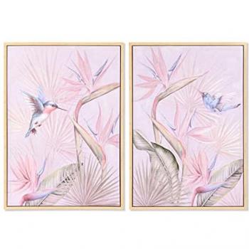 Cuadro Tropical DKD Home Decor 70 x 3,7 x 100 cm (2 Unidades) Estándar