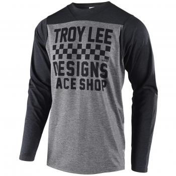 Troy Lee Designs Skyline L/S Jersey, Checker Htr Gry/Blk XL