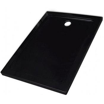 vidaXL Plato de ducha rectangular ABS, color negro, 80 x 110 cm