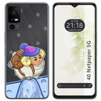 Funda Silicona Transparente para TCL 40 NXTPAPER 5G con Diseño de Cabra