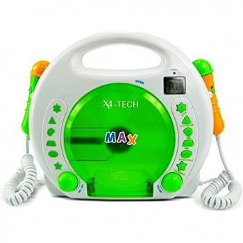 Reproductor CD para niños X4-TECH Bobby Joey MP3 con batería, alimentación de red, función karaoke e incluye micrófono
