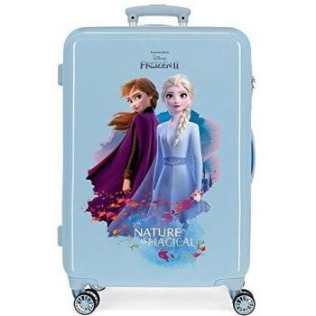 Disney Frozen Nature is magical Maleta mediana Azul 48x64x26 cms Rígida ABS Cierre combinación 61L 3,4Kgs 4 ruedas dobles
