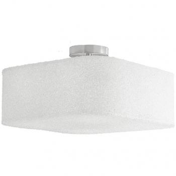 Plafón Dea 4 bombillas Estructura metálica, Difusor acrílico blanco, Semi Empotrado Cilíndrico Blanco 42x42x25cm