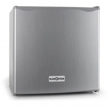Klarstein 50L1-SG • Minibar • Mini nevera • Nevera para bebidas • A + • 40 L • 47 x 49,5 x 44,4 cm • Silenciosa • 1 Balda • Compartimento en puerta • Mini congelador con bandeja antigoteo • Plateado
