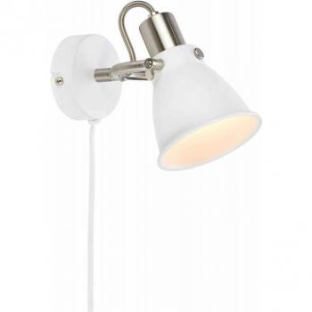 Aplique de pared Alton blanco con 1 luz, diseño moderno, acabado en color blanco, adecuado para interiores, ideal para iluminación ambiental y decorativa