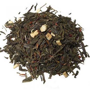 Aromas de Té - Té Verde Ginseng Coreano Pasión - Con Té verde, Raíz de Ginseng, Trozos liofilizados de Fruta de la Pasión y Aromas - Estimulante - Vitaminas A y C - 100 gr.