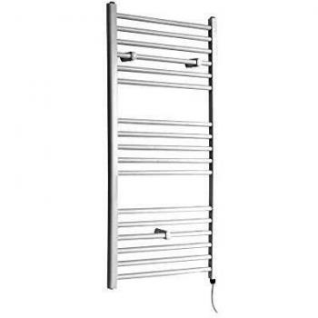 Radiador Toallero Eléctrico Vertical Moderno Etna - Acero Inoxidable Blanco - 800W - 1200 x 600mm