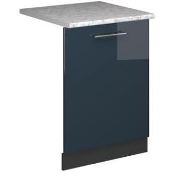 Panel Frontal para Lavavajillas Vicco Fame-Line, Azul Oscuro Alto Brillo, 60 cm, con Acabado en Mármol