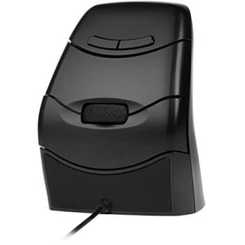 Ratón Vertical Ergonomico Bakker Elkhuizen DXT 3 - Ambidextro - Óptico 2400 DPI - Cableado USB-C - Negro