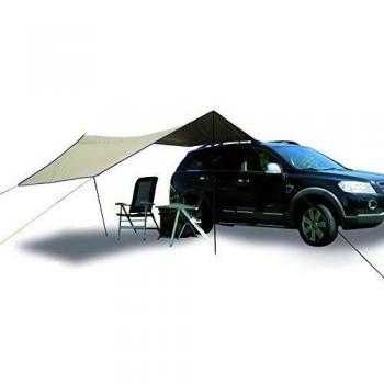 Tarp Carside Eurotrail 365 x 365 cm - Tejido de poliéster/Acero, Color Beige y Azul